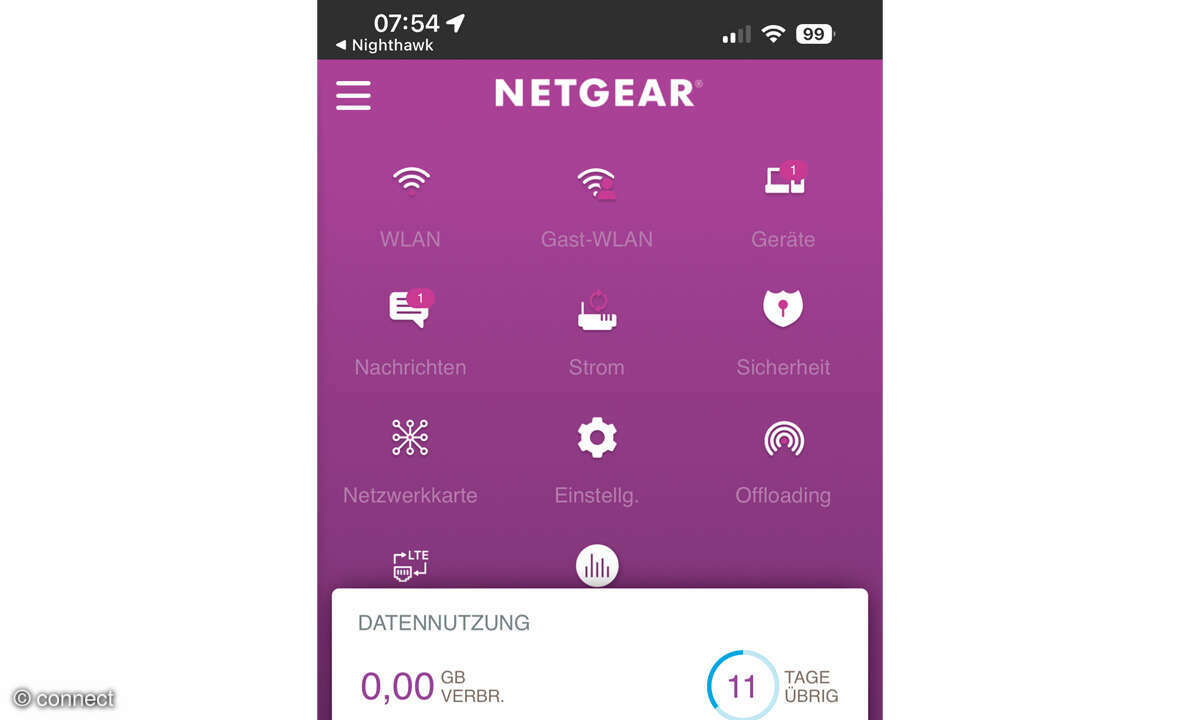 Netgear Nighthawk M6 Pro im Test: Screenshot App