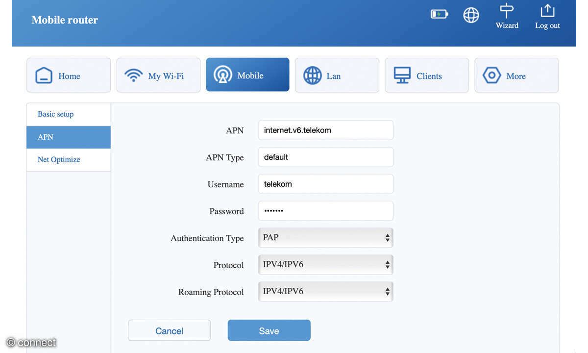 Jectse 5G-Router ebk3769e5 im Test: Screenshot Web-Oberfläche