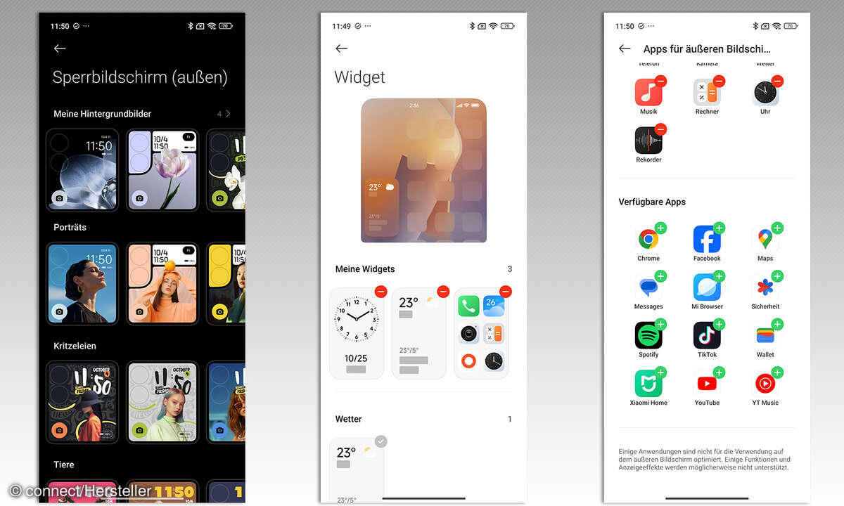 Xiaomi Mix Flip Screenshots Außendisplay