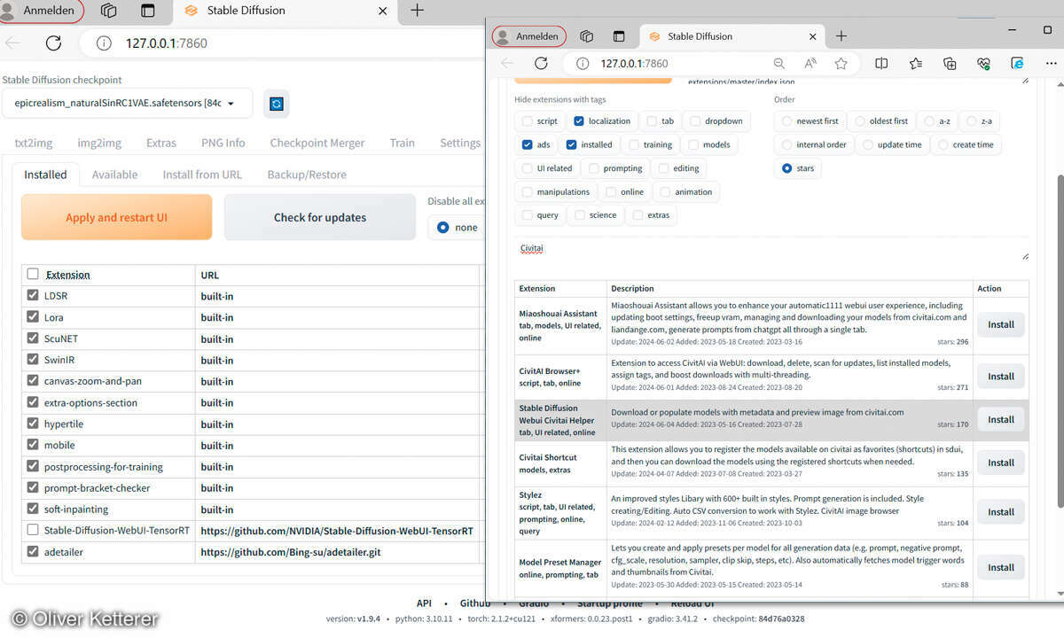 Stable Diffusion: Screenshot Extensions