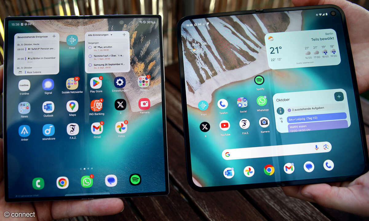Google Pixel 9 Pro Fold Innendisplay Vergleich mit Galaxy Fold 6