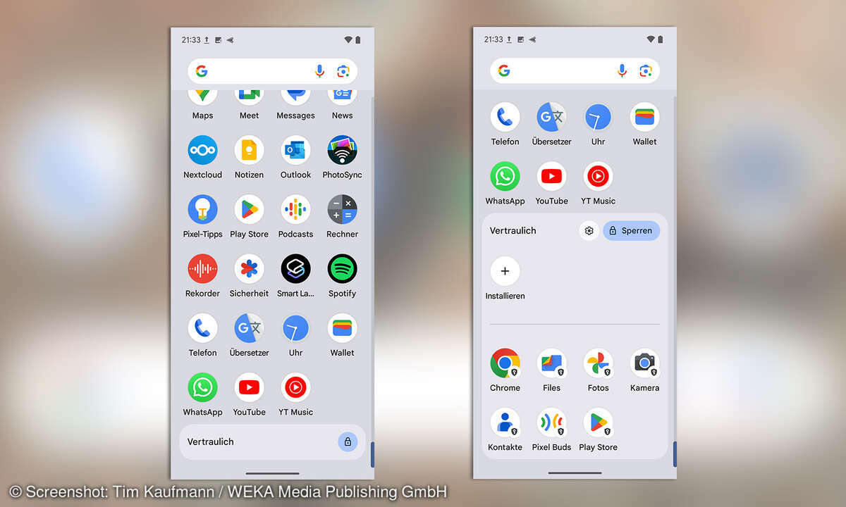 Android 15 vertrauliches Profil