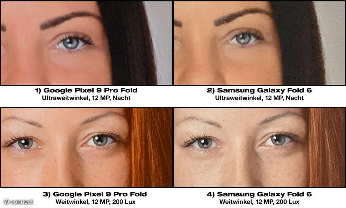 Fotovergleich Google Pixel 9 Pro Fold versus Samsung Galaxy Fold 6