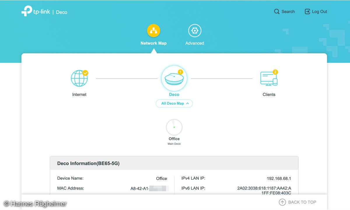 TP-Link Deco BE65-5G im Check: Screenshot Browser