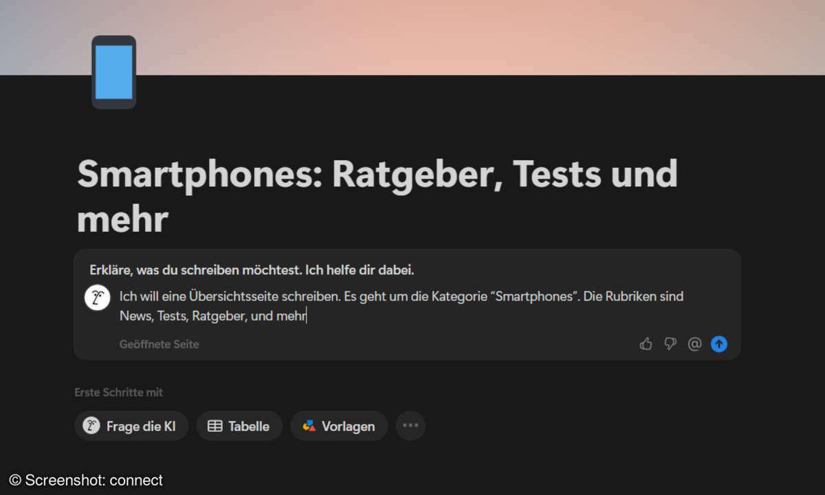 Notion Sites: KI-gestütztes Schreiben