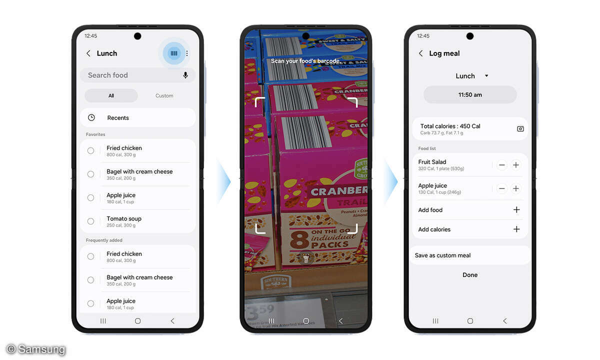 Samsung Health Barcode-Scanner