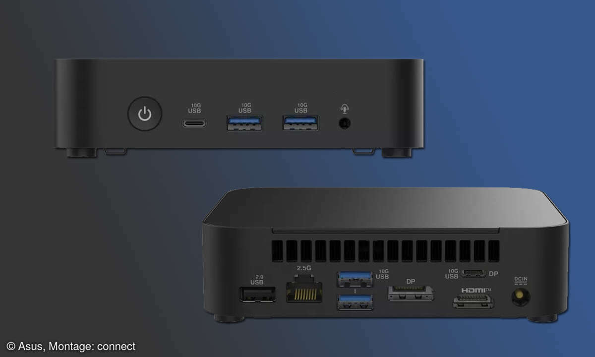 Neue Mini-PCs von Asus aus der NUC-Serie: kompakt und mit den wichtigsten Anschlüssen versehen.
