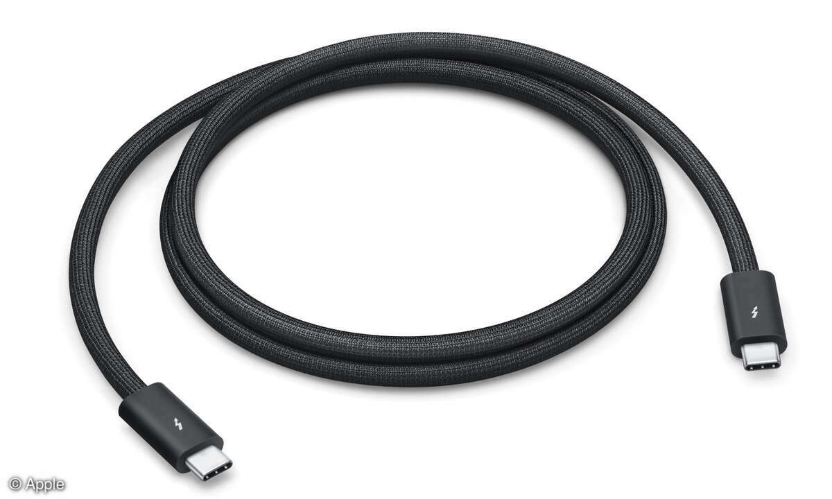Der Online-Shop von Apple listet nun ein Thunderbolt-5-Kabel. Die ersten Macs dafür kommen Freitag.