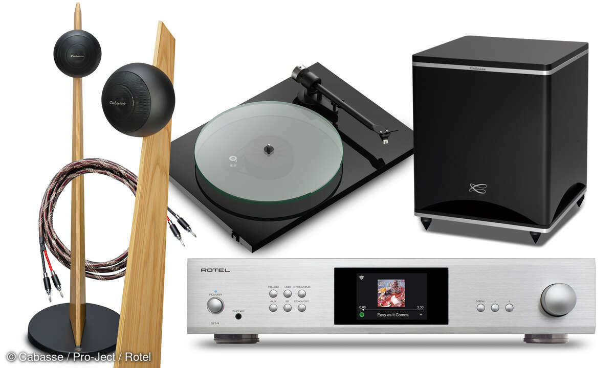 cabasse_iO3-santorin_25_mk3-subwoofer_rotel_s14_cd-player_pro-ject_T2-plattenspieler-connect-it-kabel