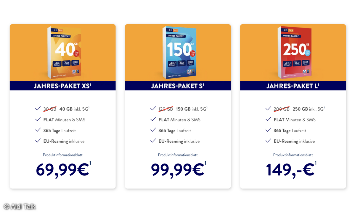 Aldi Talk Jahrespakete