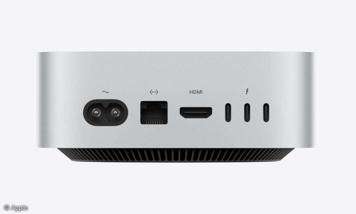 Die rückseitigen Anschlüsse für den Mac mini.