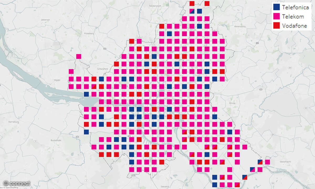 Mobilfunknetztest 2025: Qualität der Breitbandversorgung Kacheln Hamburg