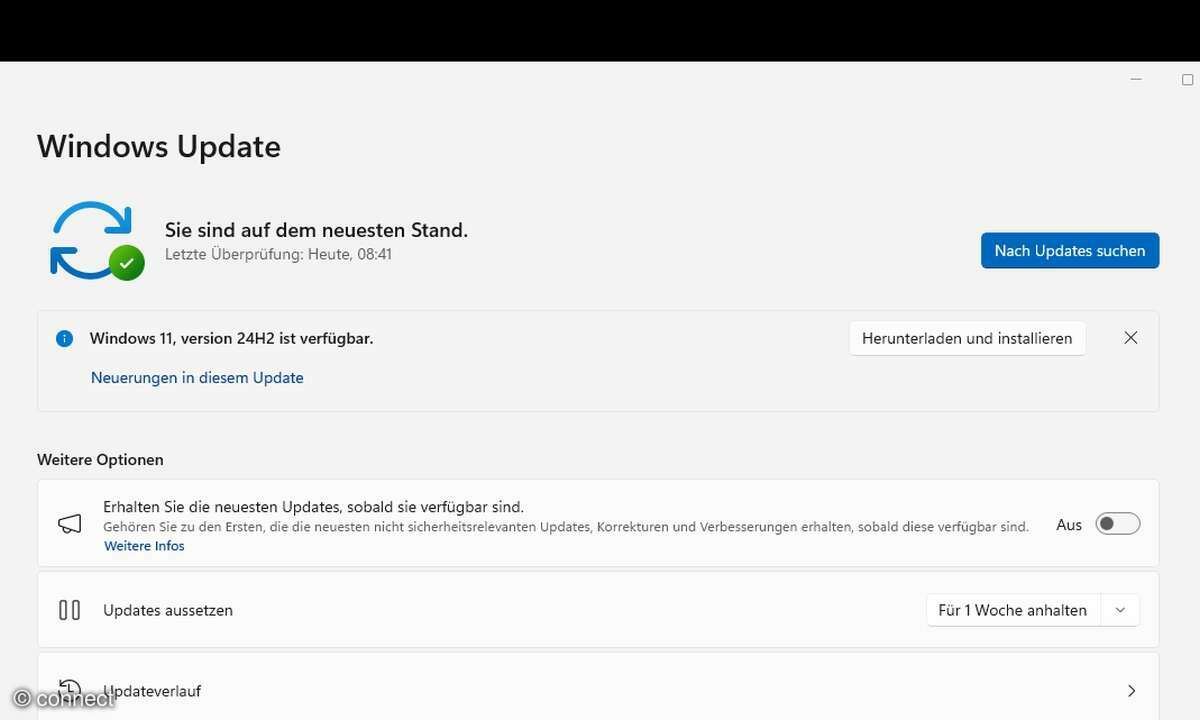 Der Hinweis auf das Update 24H2 kommt auf immer mehr Windows-11-Rechner.