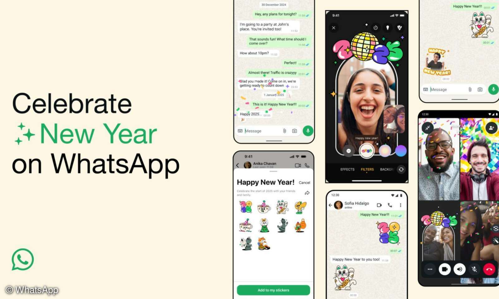 Festliche Grüße zum neuen Jahr WhatsApp verteilt Neujahresfeatures
