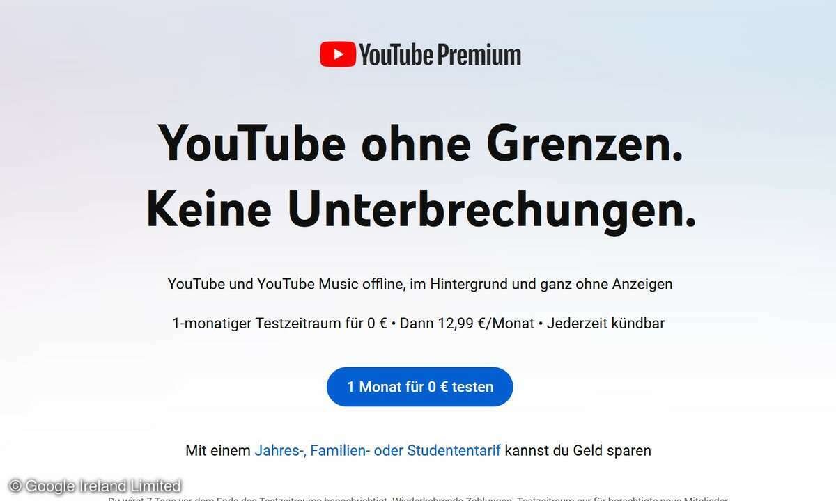 Youtube-Premium - Modelle in der Übersicht