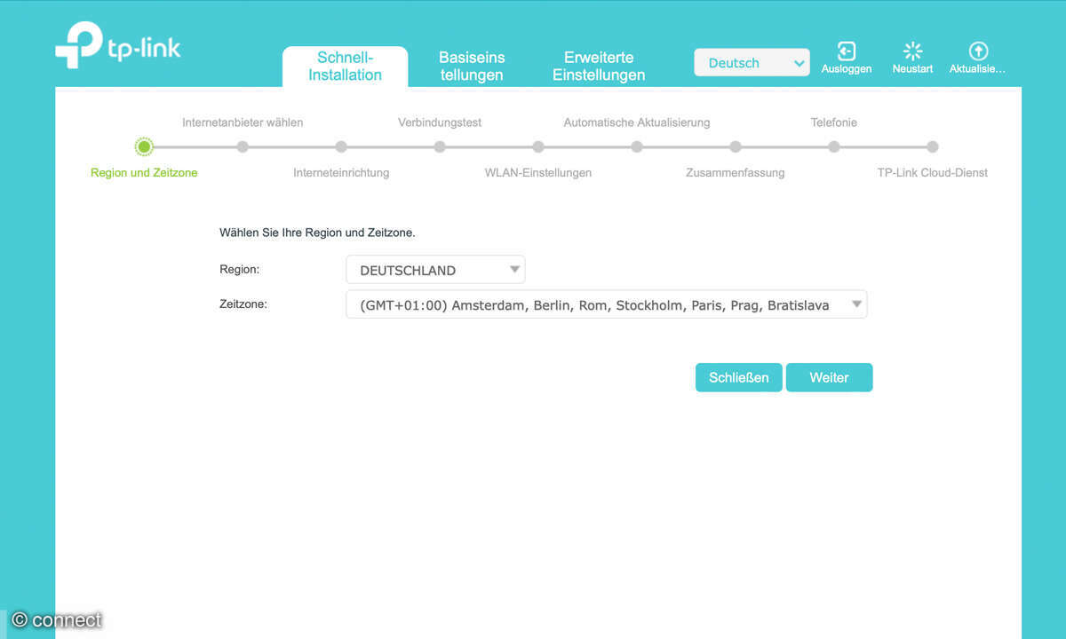 TP-Link VX231v im Test: Screenshot Assistenten