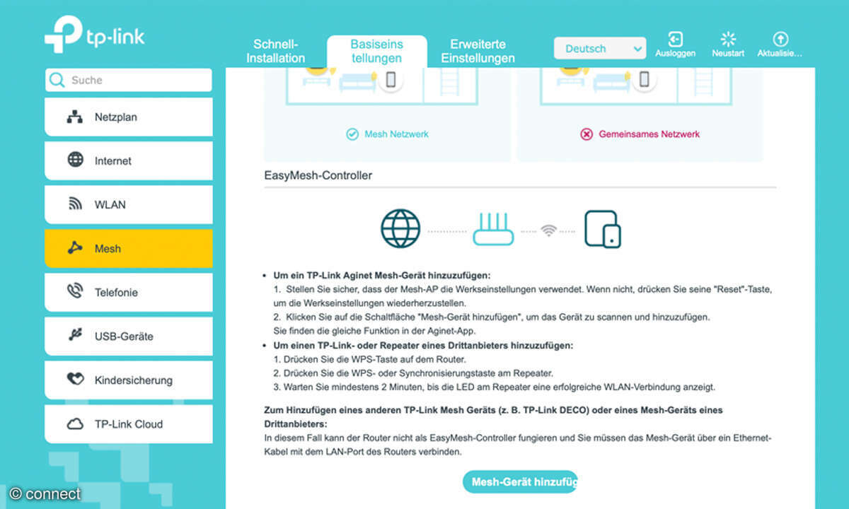 TP-Link VX800v im Test: Screenshot Mesh
