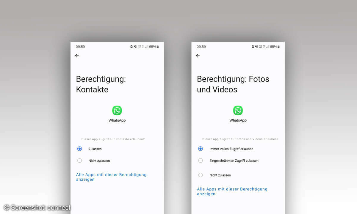 WhatsApp Berechtigungen