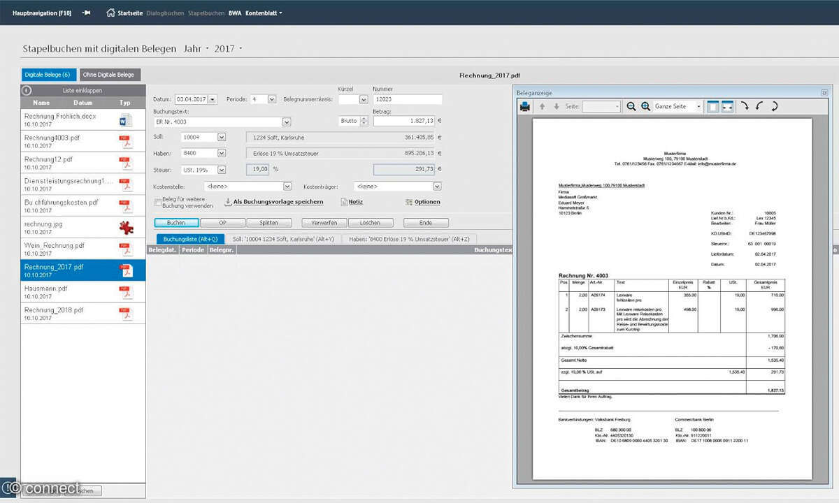 Kaufmännische Software: Screenshot Lexware financial office