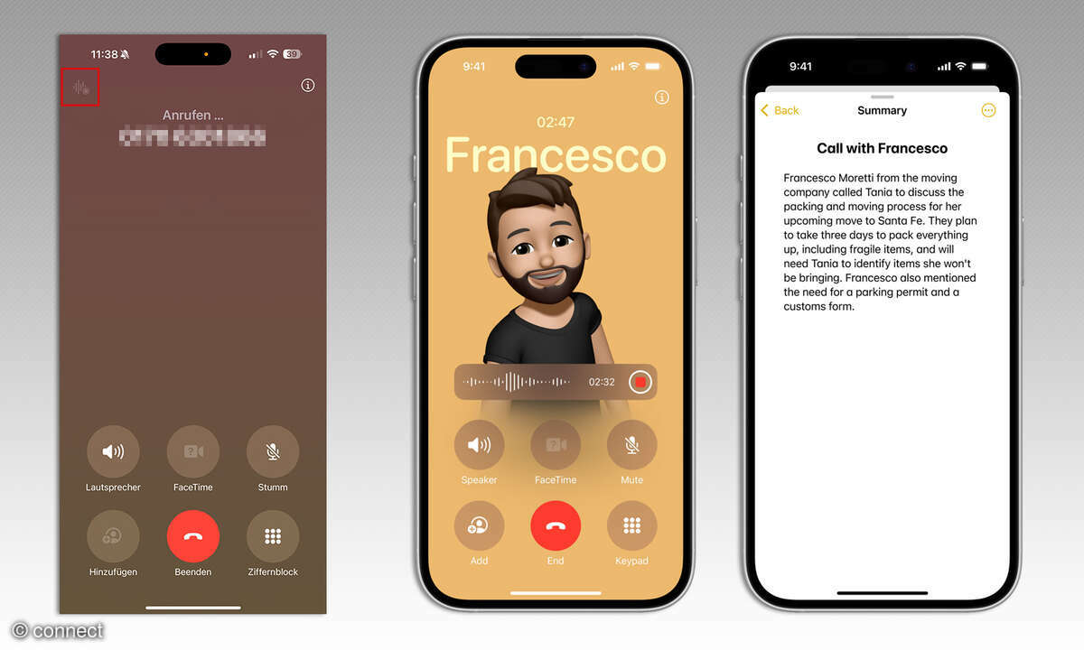 Apple Intelligence Anrufe transkribieren