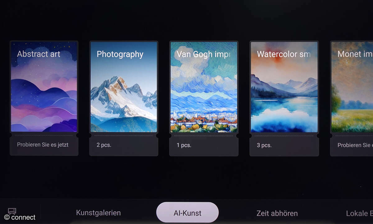 TCL 65A300pro im Test: KI-Kunst Fotoshow Menü