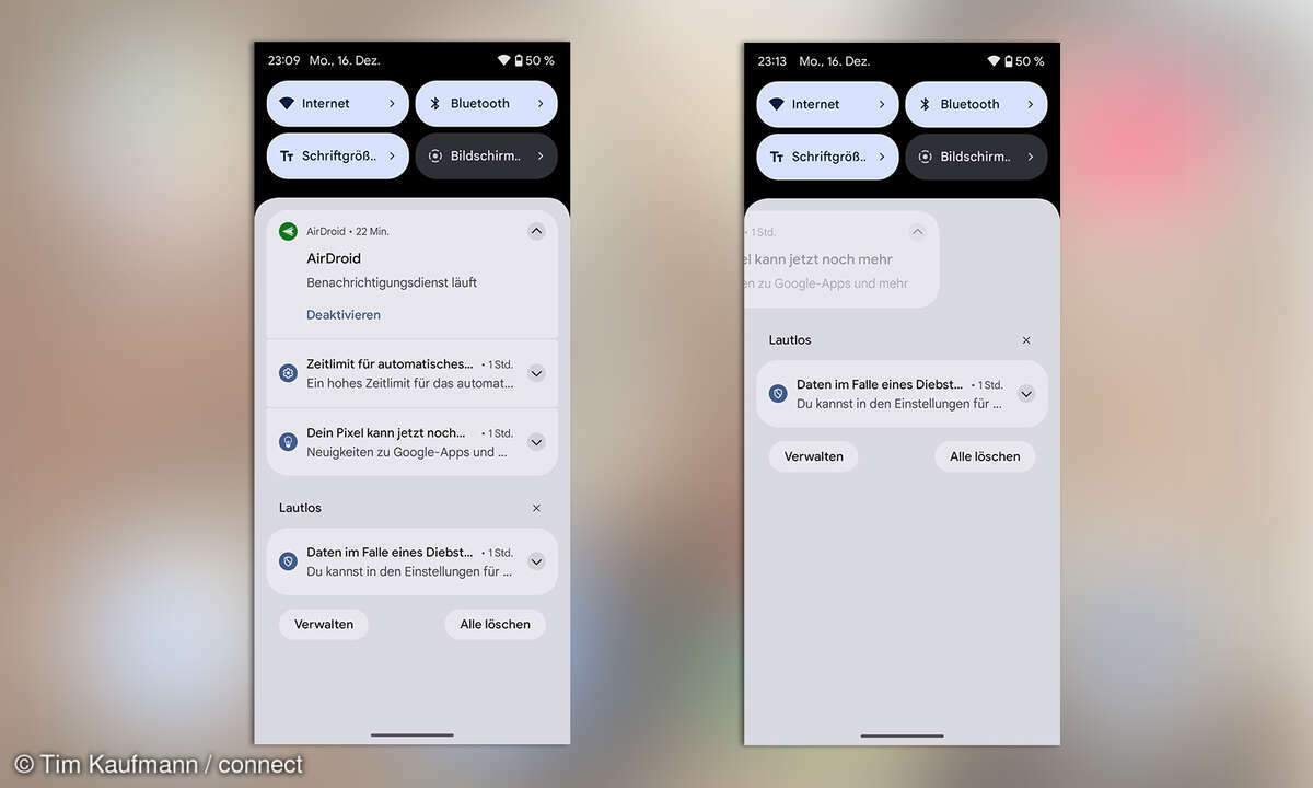 Android Benachrichtigungen einstellen