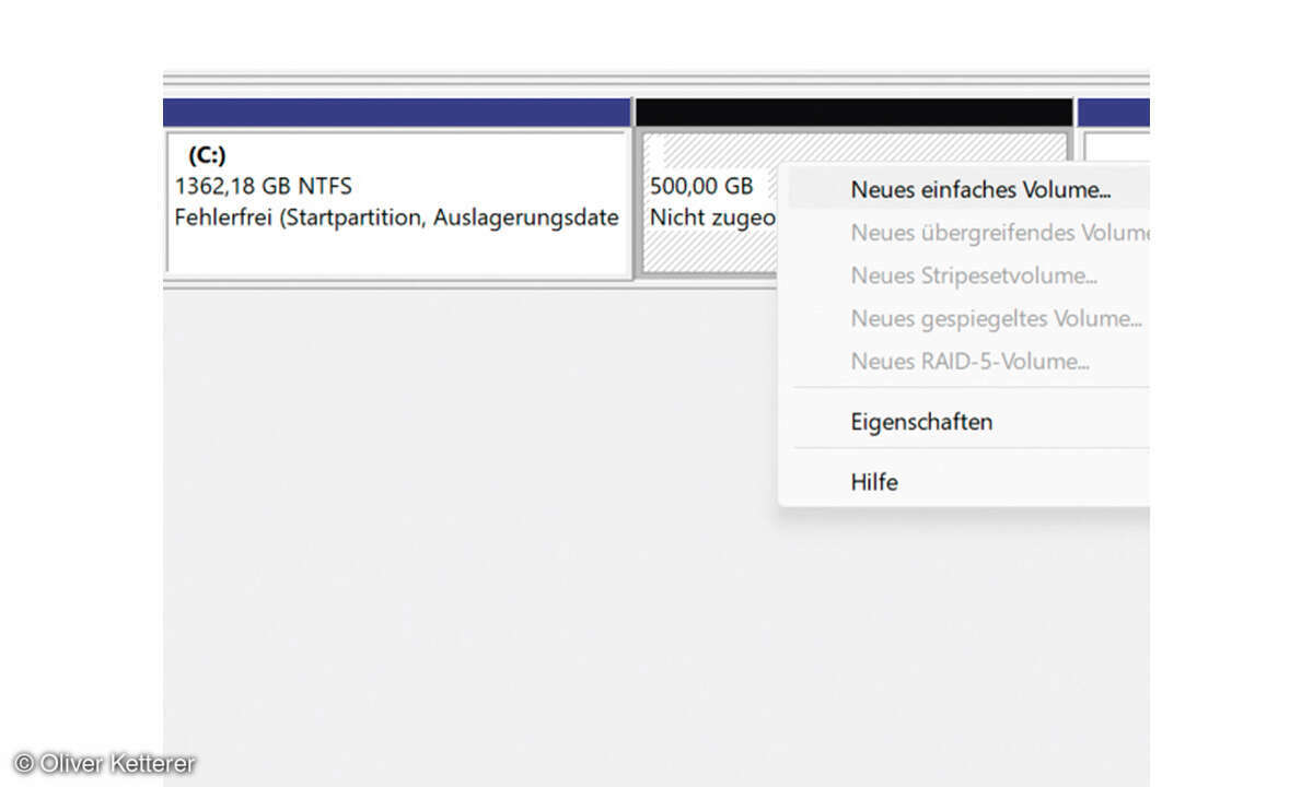 DeepSeek am PC: Screenshot 2 Neue Partition