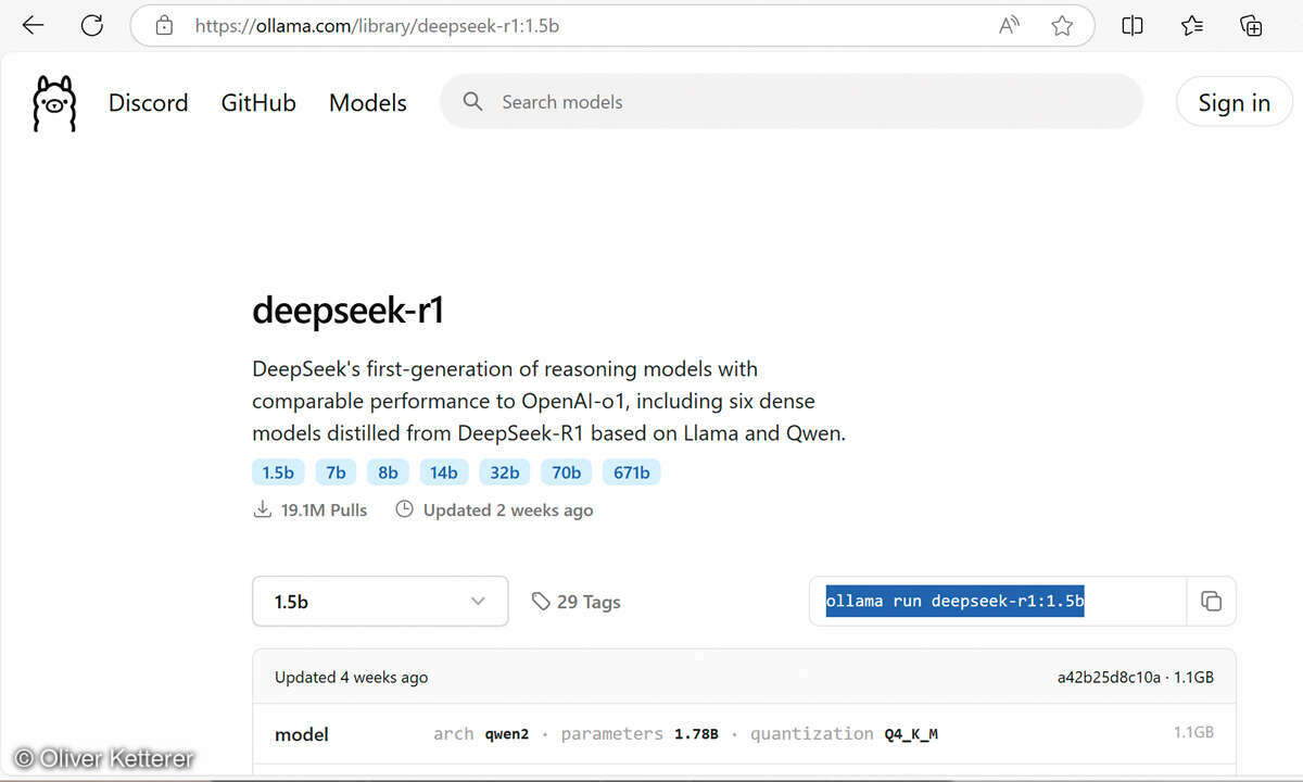 DeepSeek am PC: Screenshot 8 Ollama
