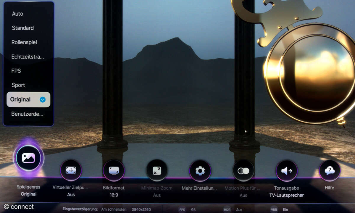 Samsung GQ75QN900F im Test: Screenshot Grafikkarte Optionen