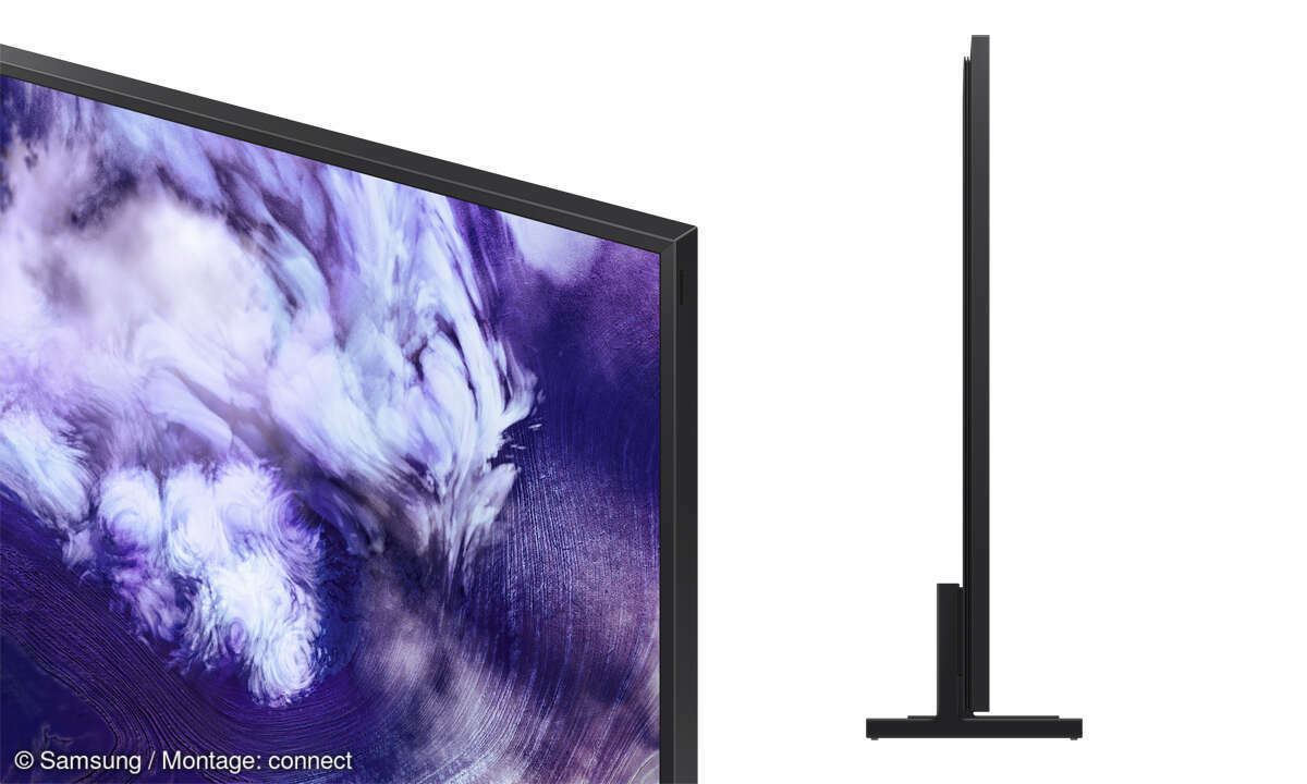 Samsung GQ75QN900F im Test: Rahmen Seitenansicht