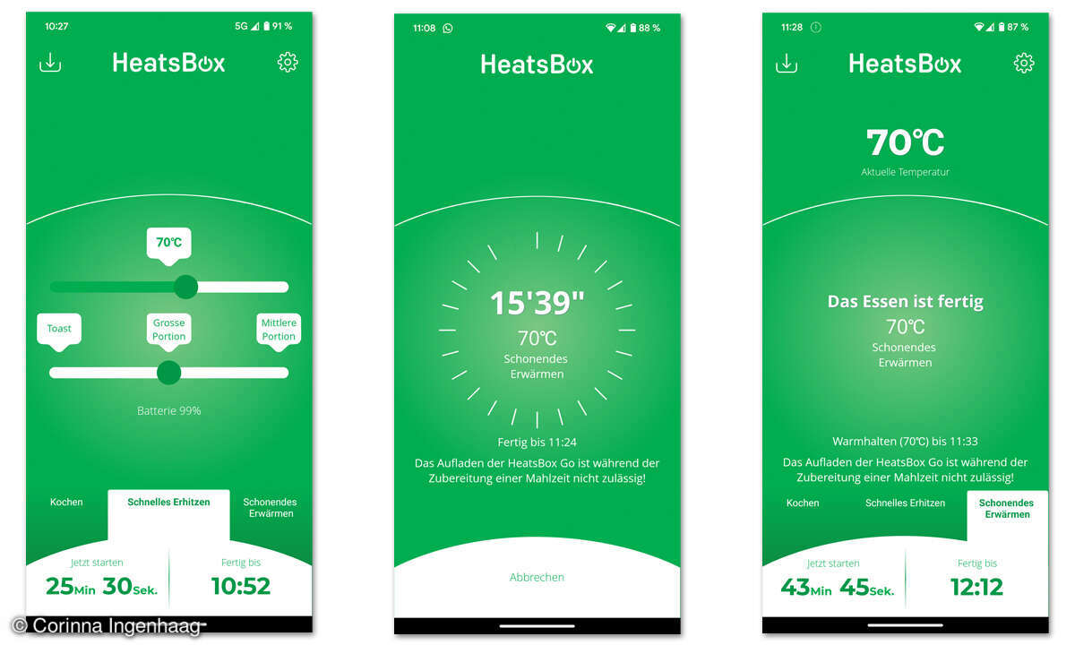 Faitron HeatsBox Go im Check: App Screenshots