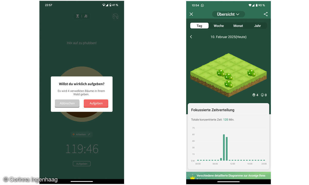 Forest App im Test: Screenshots