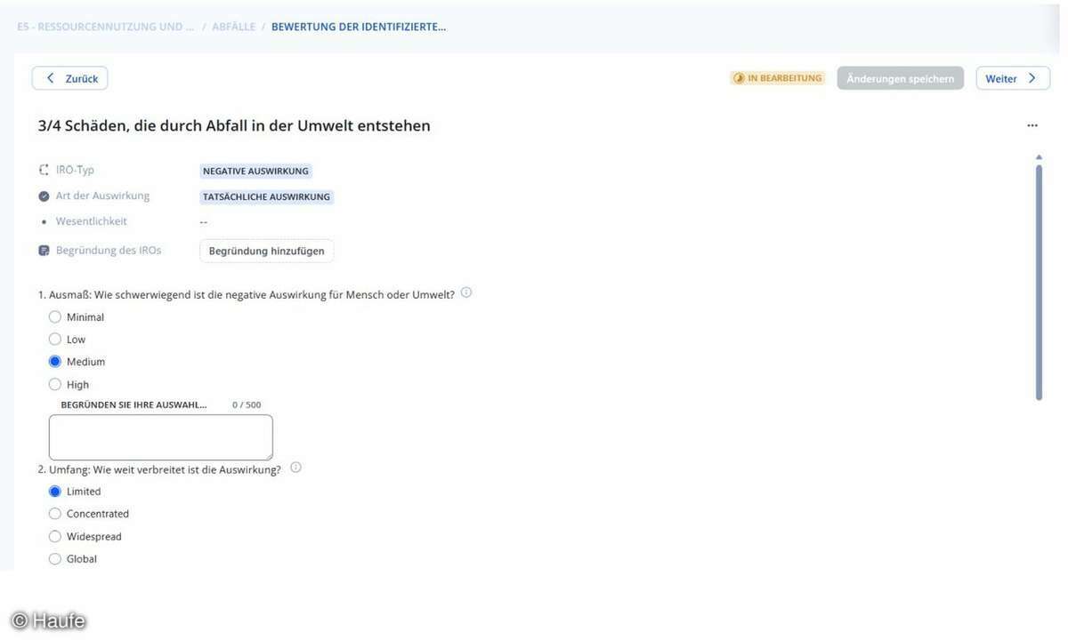 Haufe Wesentlichkeitsanalyse im Test