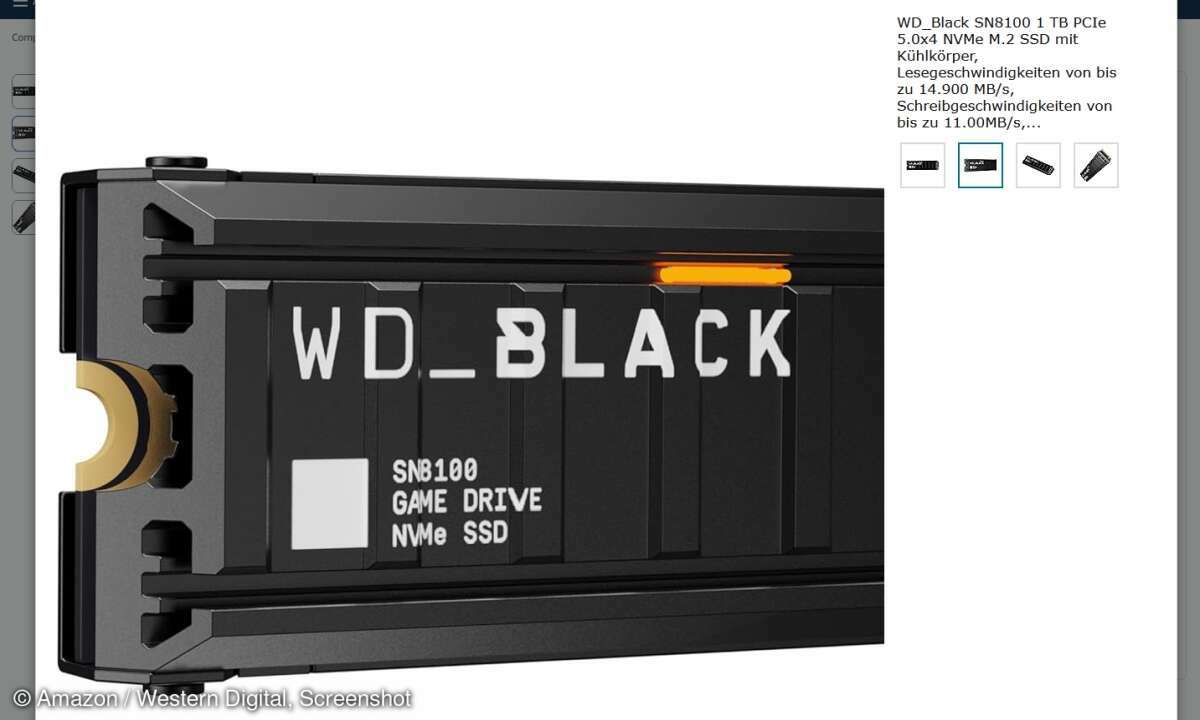Amazon listet schon die nächste High-End-SSD von Western Digital.