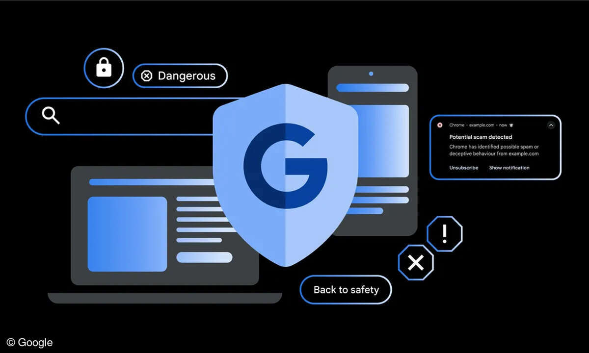 Der Chrome-Browser schützt per KI aktiv gegen Online-Betrugsversuche.