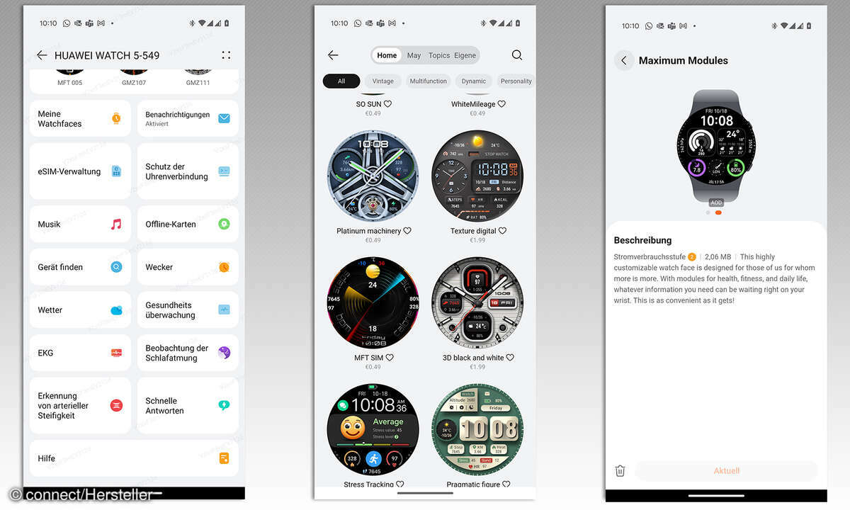 Huawei Watch 5 Test Screenshots Health App Watchfaces