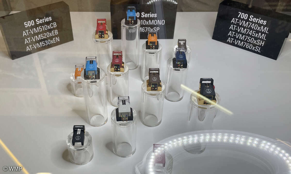 Audio-Technica AT-VMx-Serie, ebenfalls neu auf der HighEnd, die AT-VMx-Serie, MM-Tonabnehmer mit verschiedenen Nadelschliffen. Die 600er sind dabei speziell für den Mono-Betrieb ausgelegt.