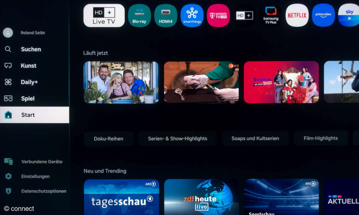 Samsung GQ75QN990F im Test: Screenshot Menü