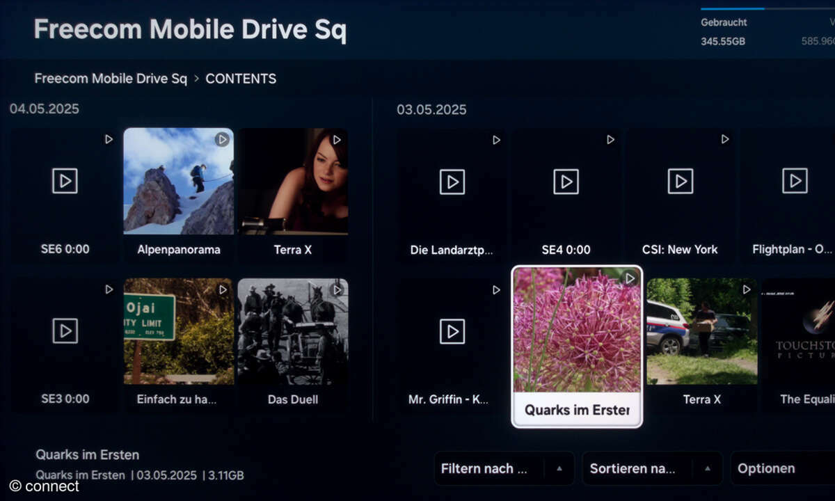 Samsung GQ75QN990F im Test: Screenshot Doppeltuner USB-Recording