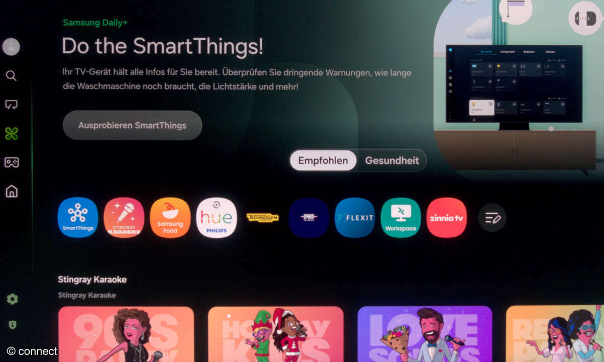 Samsung GQ75QN990F im Test: Screenshot Smart Things