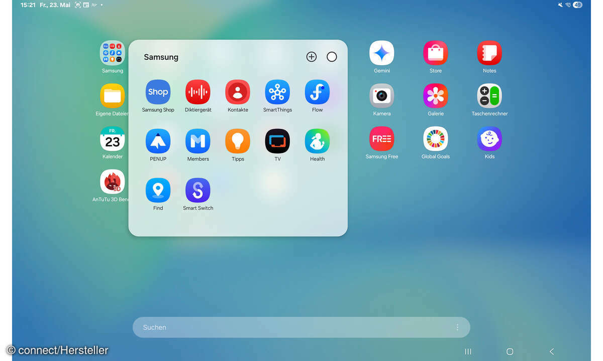 Samsung Galaxy Tab S10 FE Test Screenshots Samsung Ordner