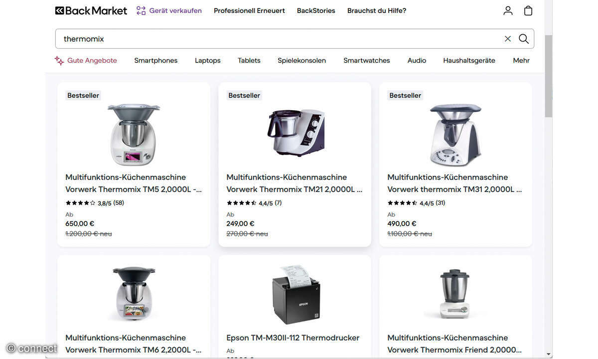 Refurbished-Shops: Screenshot Thermomix