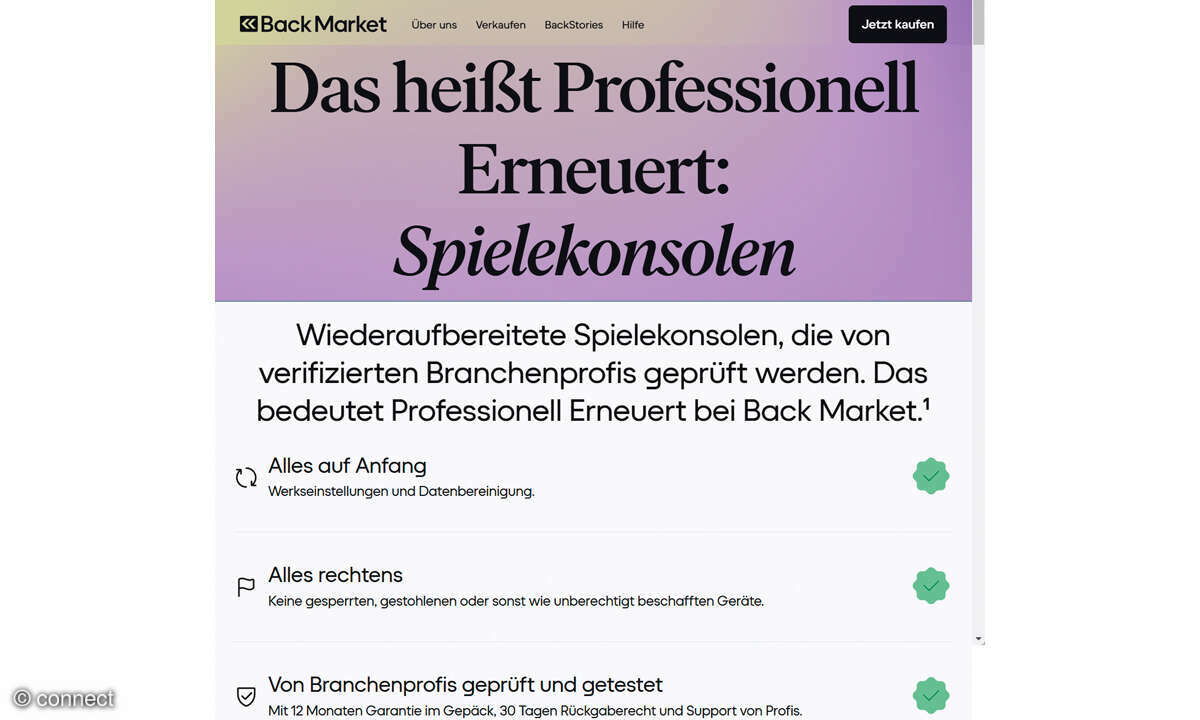 Refurbished-Shops: Screenshot Shop Erklärung