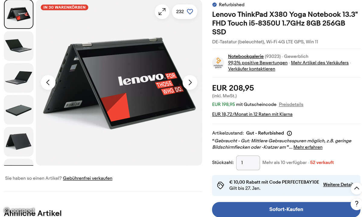Refurbished-Shops: Screenshot Produktbeschreibung