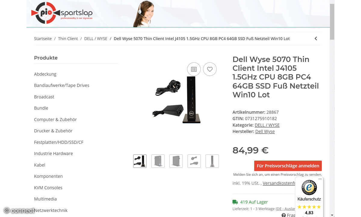 Refurbished-Shops: Screenshot Produkt