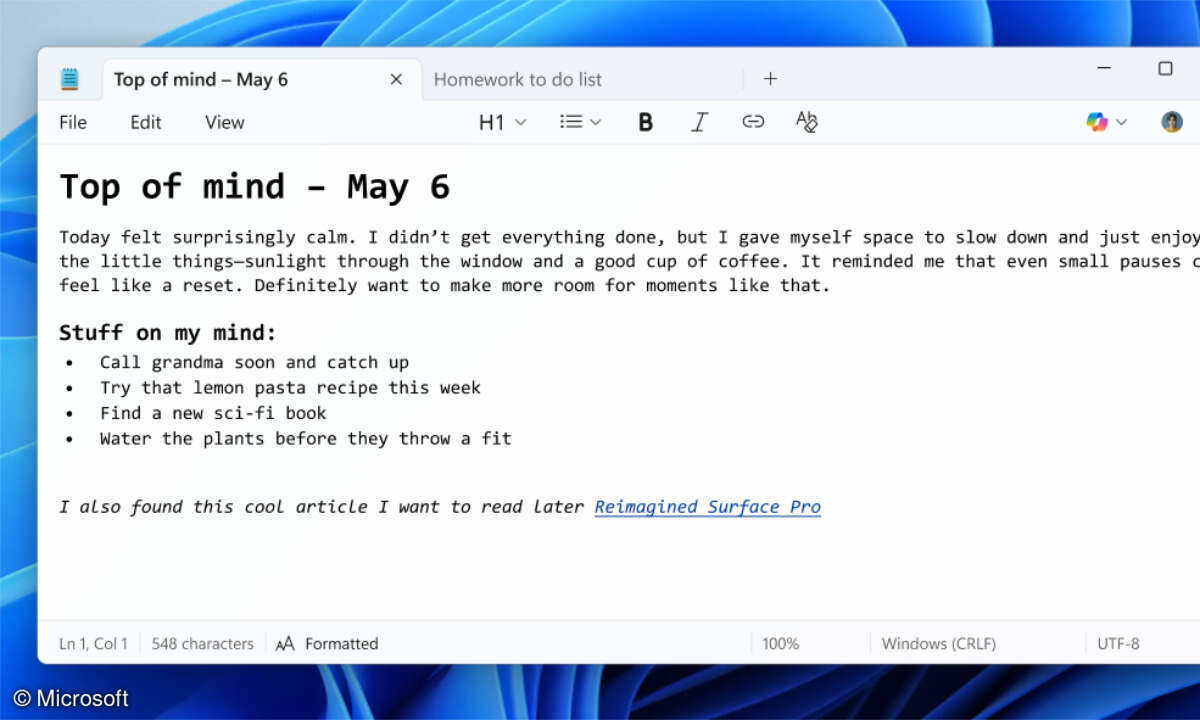 Microsoft Notepad Editor