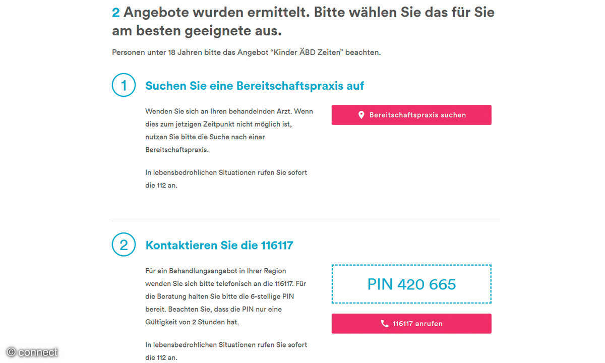 Wie zuverlässig funktionieren Symptom-Checker-Apps? Screenshot Patienten-Navi