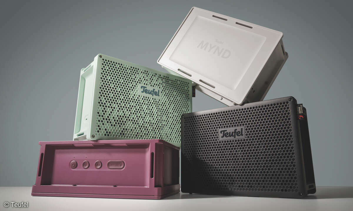Teufel bietet den Mynd in vier pastellartigen Farben an: Wild Berry, Light Mint, Warm White und Warm Black.