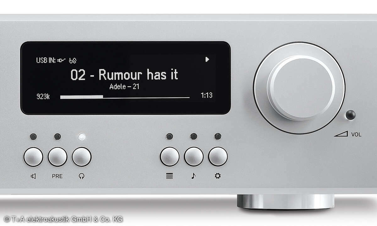 HiFi-Verstärker T+A Symphonia Detailansicht Front rechts