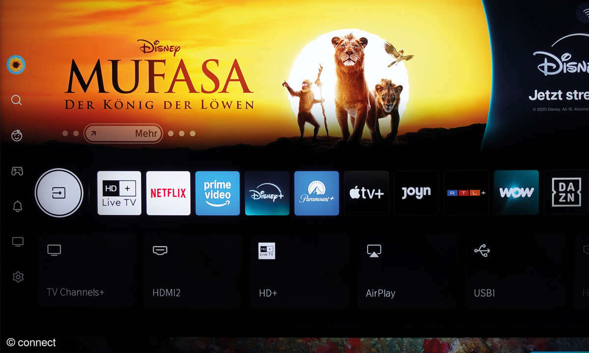Hisense 65U8Q im Test: Screenshot Betriebssystem VIDAA